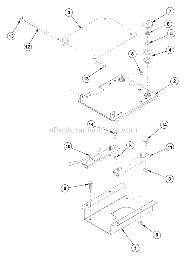 Seat Base Diagram and Parts List for 7532 54AF44G-710, 54AH44G-710, 54AN44G-710 Cub Cadet Lawn Tractor